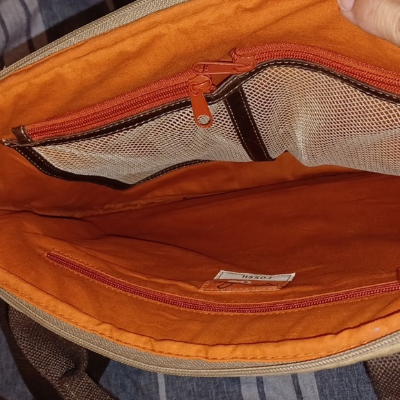 Fossil Key-per tote bag brown and tan - Picture 3 of 5